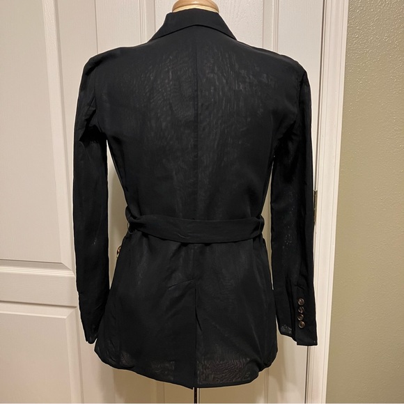 BRUNELLO CUCINELLI Jacket / Coat BLACK Sheer EMBELLISHED Crystals - Sz M Italy - Picture 5 of 16